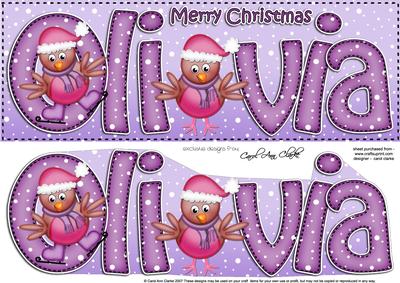 Xmas Olivia Robins Large Dl & 3D Decoupage