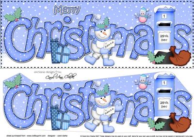 Large Dl Christmas Snowman Postbox 3D Decoupage