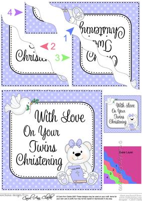 Christening Twins Teddy Wavy Corner Side Stacker