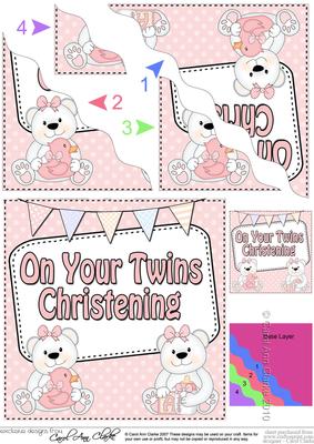 Christening Twins Teddy Wavy Corner Side Stacker