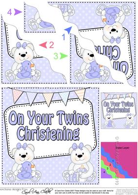 Christening Twins Teddy Wavy Corner Side Stacker