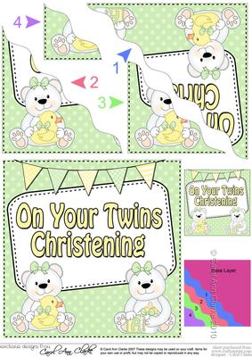 Christening Twins Teddy Wavy Corner Side Stacker