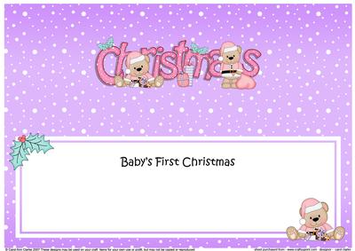 Baby's 1st Christmas Livvy Bear Large Dl Insert