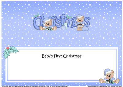 Baby's 1st Christmas Livvy Bear Large Dl Insert