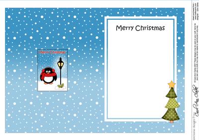 Christmas Cute Little Penguin Lamp Post 5x7 Matching Insert