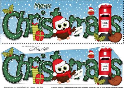 Large Dl Christmas Little Hoot Owl Postbox 3D Decoupage