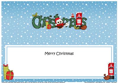 Large Dl Christmas Little Hoot Owl Postbox Insert