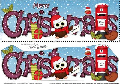 Large Dl Christmas Little Hoot Owl Postbox 3D Decoupage
