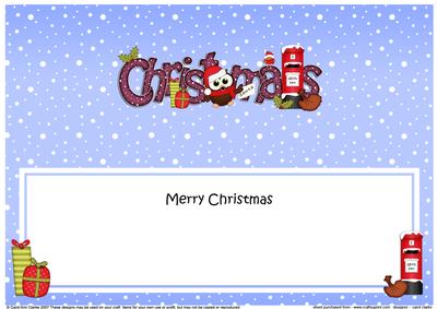 Large Dl Christmas Little Hoot Owl Postbox Insert