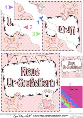 German New Baby Girl Great Grandparents Wavy Corner Stac