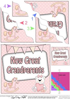 New Baby Girl Great Grandparents Wavy Corner Stac