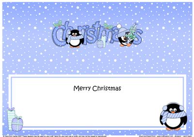 Xmas Christmas Cute Penguins Matching Large Dl Insert