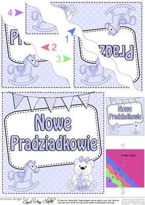 Polish New Baby Boy Great Grandparents Wavy Corner Stacker