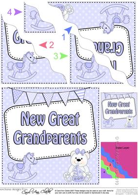 New Baby Boy Great Grandparents Wavy Corner Stacker
