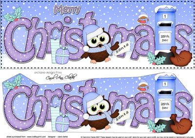 Large Dl Christmas Little Hoot Owl Postbox 3D Decoupage