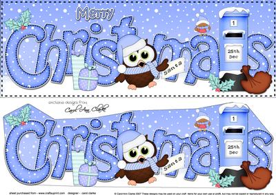 Large Dl Christmas Little Hoot Owl Postbox 3D Decoupage