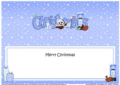 Large Dl Christmas Little Hoot Owl Postbox Insert