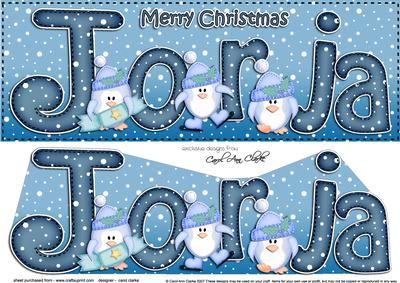 Xmas Jorja Penguins Large Dl & 3D Decoupage