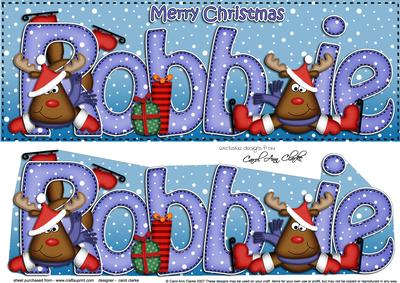 Xmas Robbie Rudolph Large Dl & 3D Decoupage