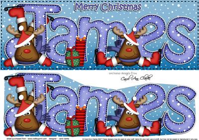 Xmas James Rudolph Large Dl & 3D Decoupage