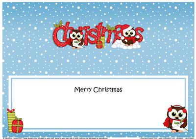 Christmas Little Hoot Owls Matching Large Dl Insert