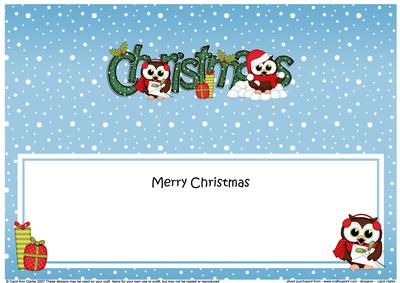 Christmas Little Hoot Owls Matching Large Dl Insert