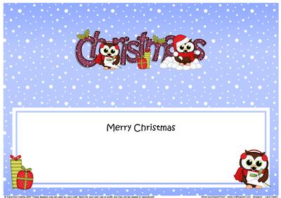 Christmas Little Hoot Owls Matching Large Dl Insert