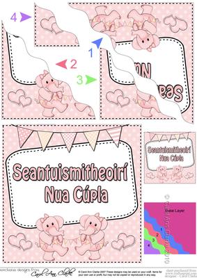 Irish New Baby Grandparents of Twins Wavy Corner Stacker
