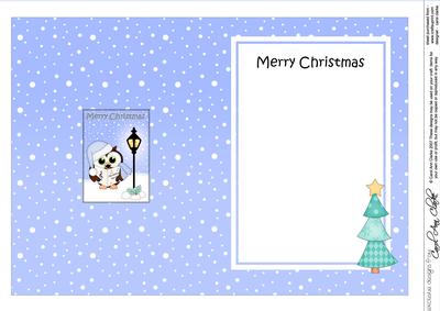 Christmas Carol Singing Hoot Owl Lamp Post 5x7 Insert