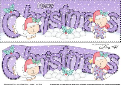 Large Dl Christmas Little Lambs Quick Card 3D Decoupage
