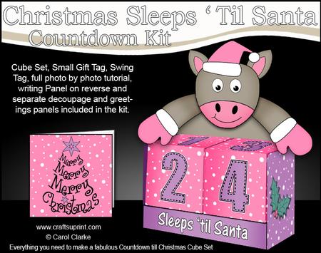 3D Gigi Horse Sleeps 'til Santa Countdown Cube Set