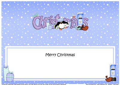 Large Dl Christmas Pip Pengin Postbox Insert