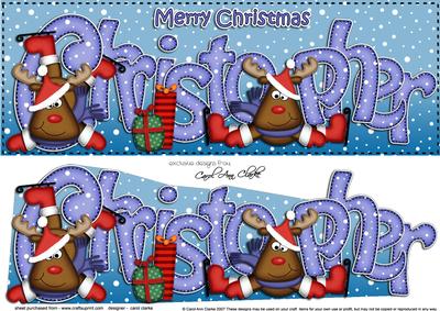 Large Dl Xmas Christopher Rudolph 3D Decoupage