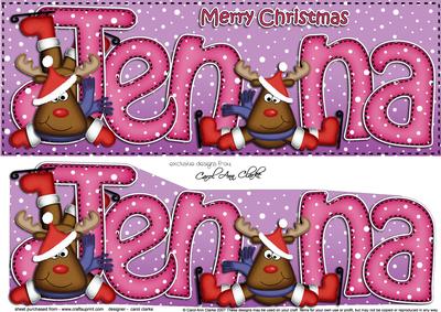 Large Dl Xmas Jenna Rudolph 3D Decoupage