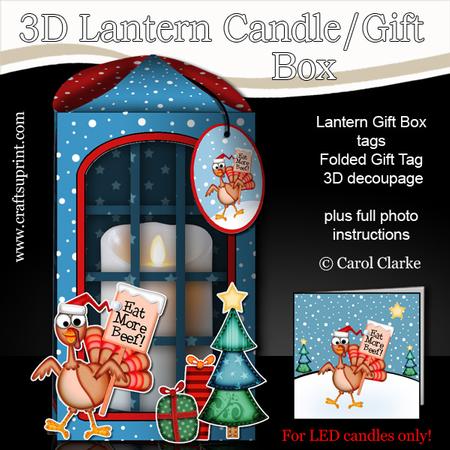 3D Xmas Percy Turkey Lantern Candle/gift Box Kit