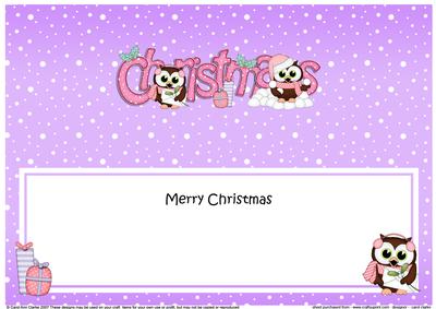 Christmas Little Hoot Owls Matching Large Dl Insert