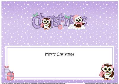 Christmas Little Hoot Owls Matching Large Dl Insert