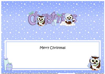 Christmas Little Hoot Owls Matching Large Dl Insert