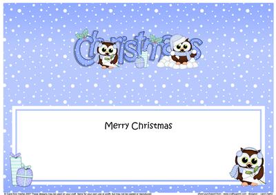 Christmas Little Hoot Owls Matching Large Dl Insert
