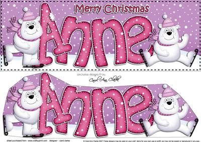 Xmas Anne Polar Bears Large Dl & 3D Decoupage