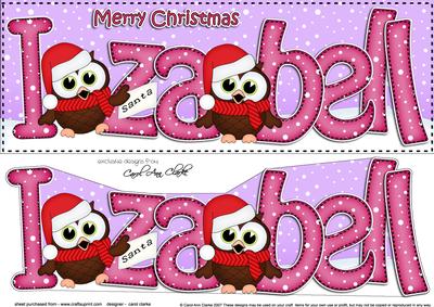 Xmas Izabell Hoot Owl Large Dl & 3D Decoupage