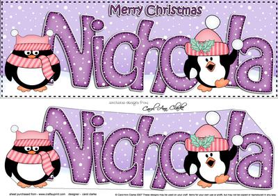 Xmas Nichola Penguins Large Dl & 3D Decoupage