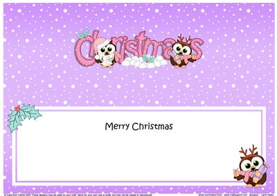 Christmas Little Hoot Owls Matching Large Dl Insert
