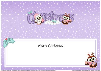 Christmas Little Hoot Owls Matching Large Dl Insert
