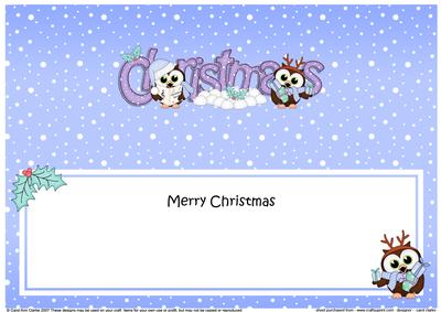 Christmas Little Hoot Owls Matching Large Dl Insert