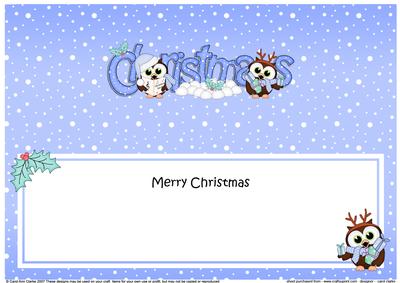Christmas Little Hoot Owls Matching Large Dl Insert