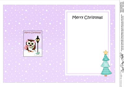 Christmas Cute Little Hoot Owl Lamp Post 5x7 Matching Insert