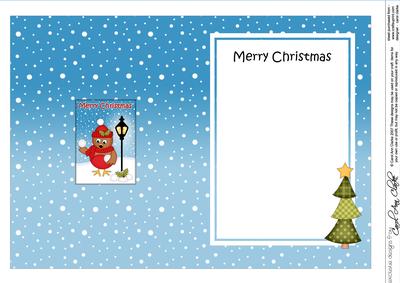 Christmas Cute Little Robin Lamp Post 5x7 Matching Insert