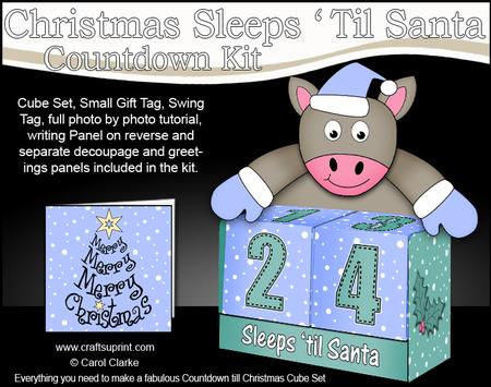 3D Gigi Horse Sleeps 'til Santa Countdown Cube Set