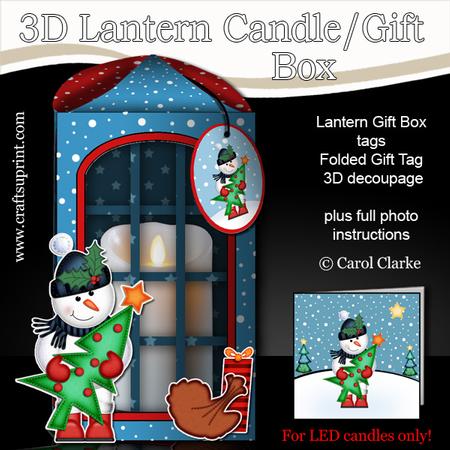 3D Xmas Snowman Lantern Candle/gift Box Kit